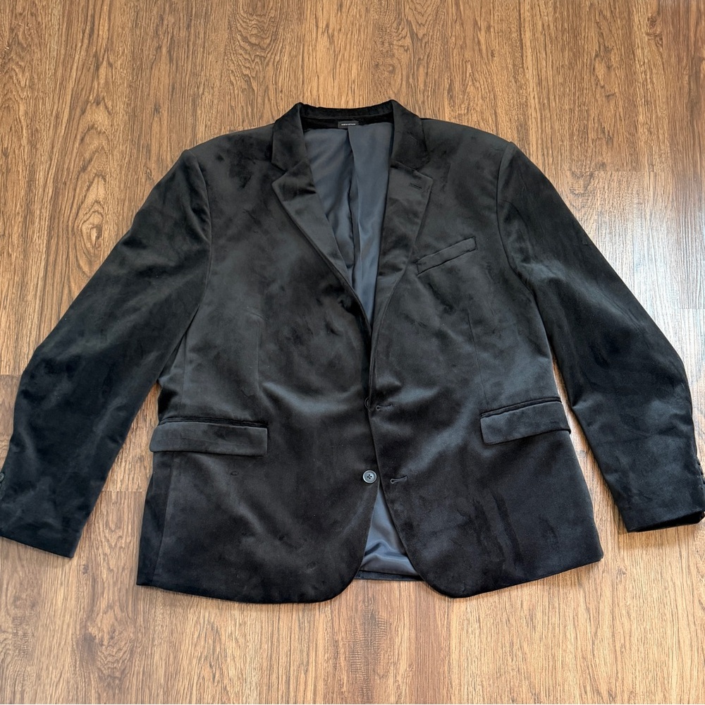 jf j.ferrar Classic Black Velvet Blazer